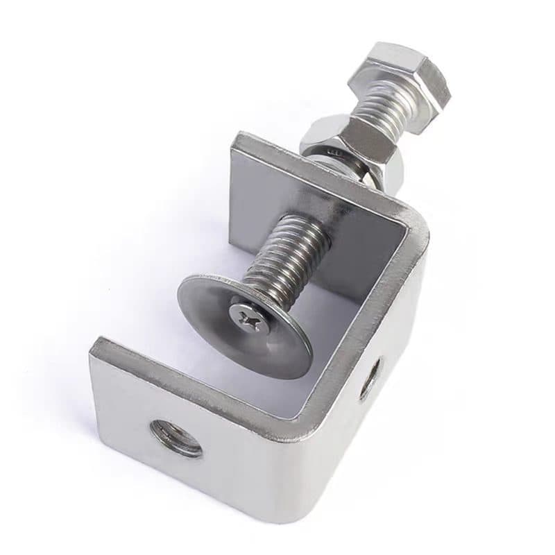 304 Stainless Steel Tiger Clamp Hand-Twist Lifting Ring Clamp U-Shape C-Shape Clamp Pipe Clamp Steel Tube Square Fixing Clamp