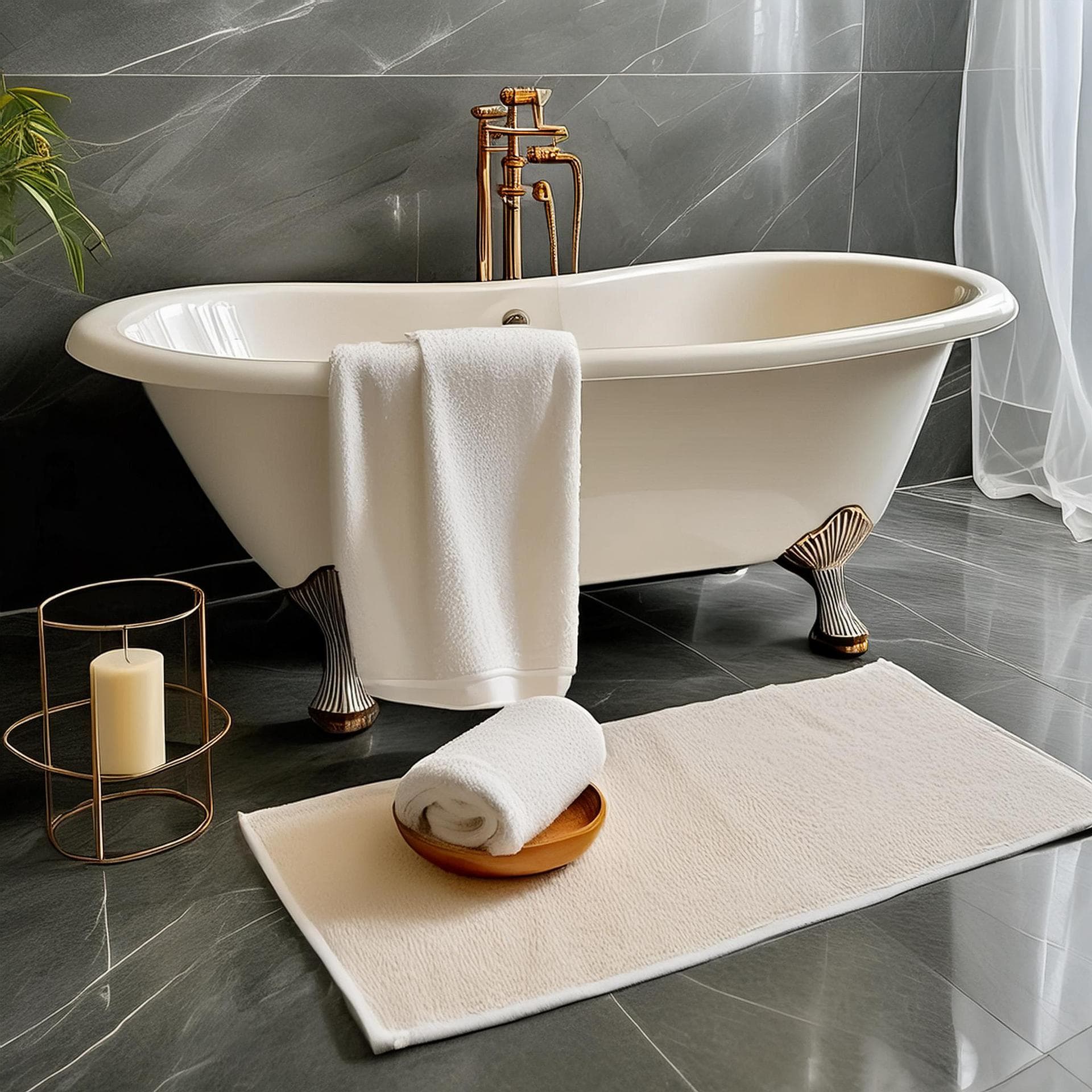 White Hotel Bath Mat, All-Cotton Thick Mat for Wholesale, Cotton Inn Bath Mat, Thick Cotton Bathroom Mat