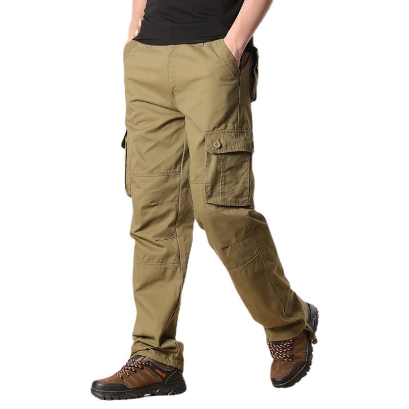 Chunqiu Cotton Cargo Pants for Men Outdoor Long Pants Multi-Pocket Men's Pants Loose Straight Casual Pants Versatile Workwear Style