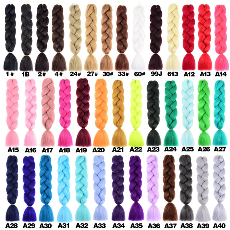 High Temperature Synthetic Hair Jumbo Braiding Hair 24 inch 100 g High Colorful African Braids