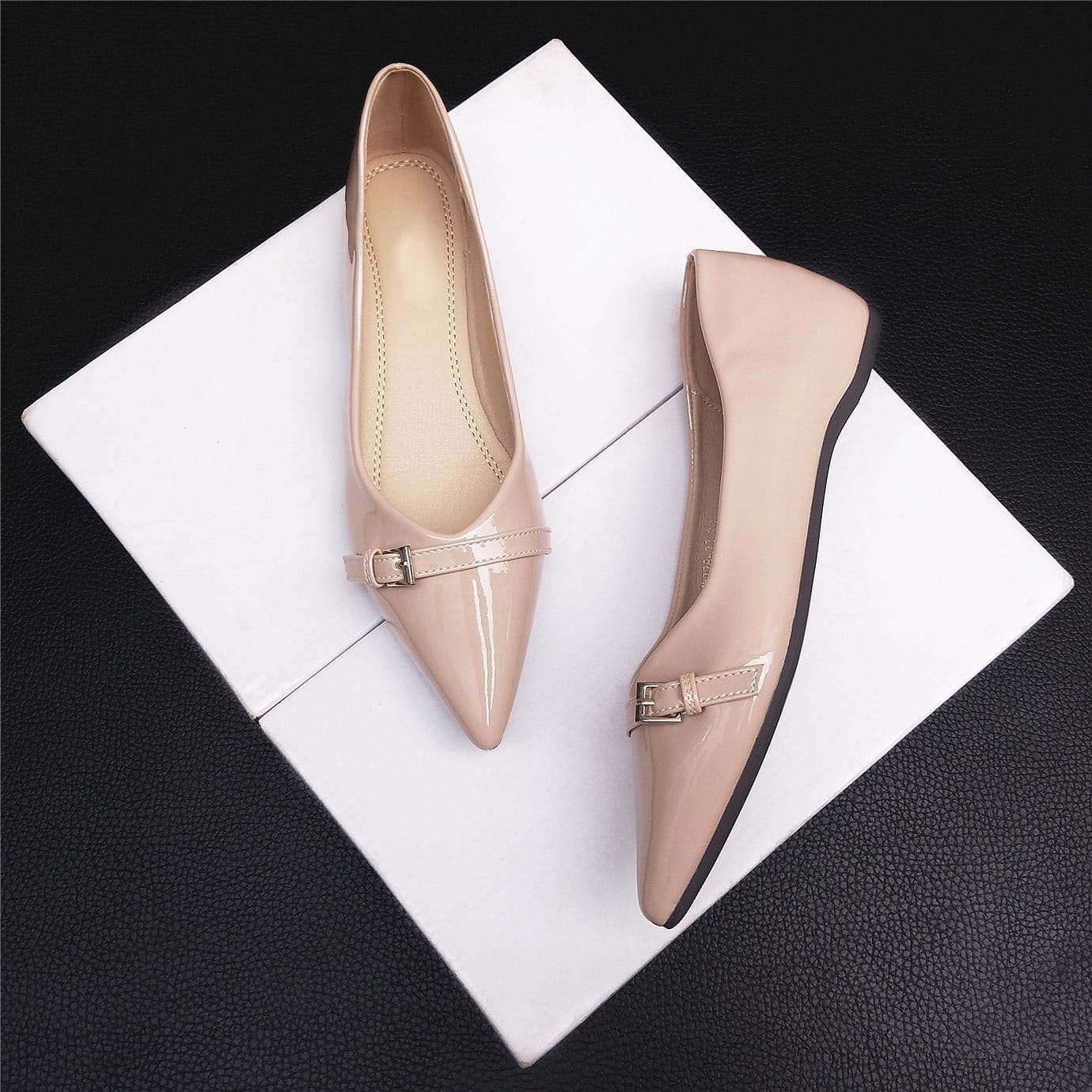 Chanel-Style Ballet Flats 2026 Spring New Arrival, Trendy French Vintage Pointed-Toe Low-Cut Single Shoes for Women