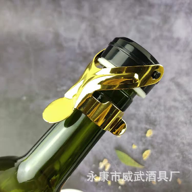 Stainless Steel Champagne Wine Stopper Vacuum Preservation Wine Bottle Stopper Metal Creative Logo Customization
