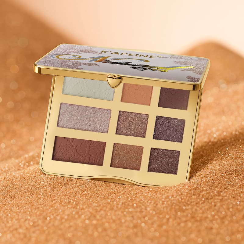 Capel Nine-Color Lace Honey Brown Eyeshadow Palette, Full Matte, Everyday Versatile Earth-Tone Eyeshadow, Beauty Cosmetics