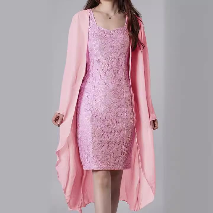 AliExpress hot-selling export temperament dress European and American hot-selling export two-piece set long dress