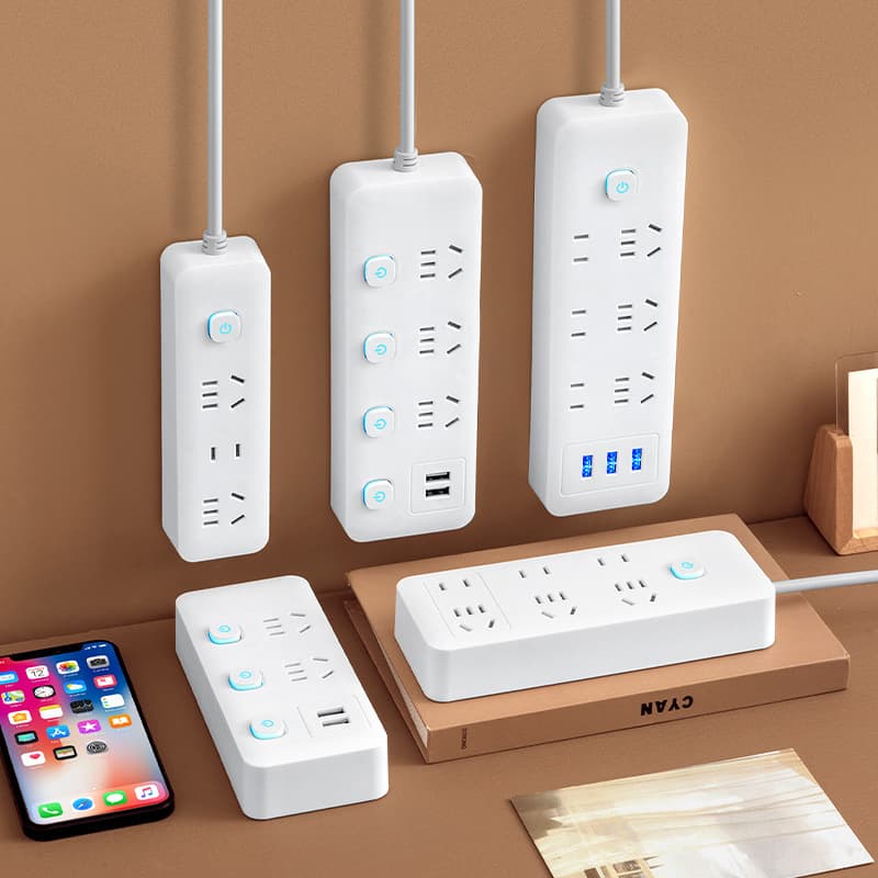Xiaomi-style socket, dormitory and home power strip with cord, multi-port extension cord, USB port, pure copper core.