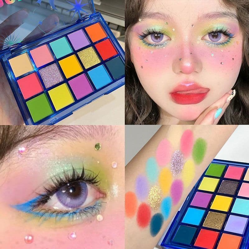 15-Color Macaron Eyeshadow Palette Multicolor Cosplay Shimmer Matte Earth Tone Colorful Stage European and American Makeup Palette