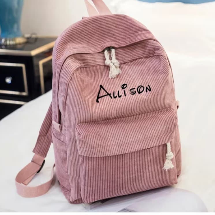 Versatile Preppy Style Embroidery Backpack Unique Etsy Design High School Double Shoulder Bag Student Harajuku Style