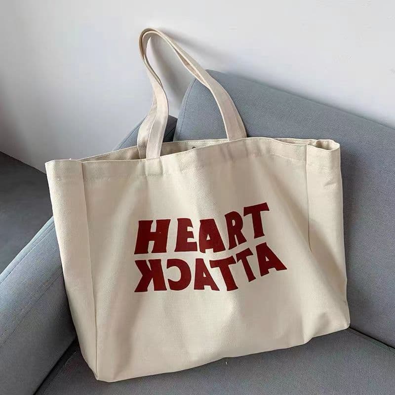 New tote bag for female students, versatile ins women's shoulder bag, casual large capacity letter canvas bag factory wholesale