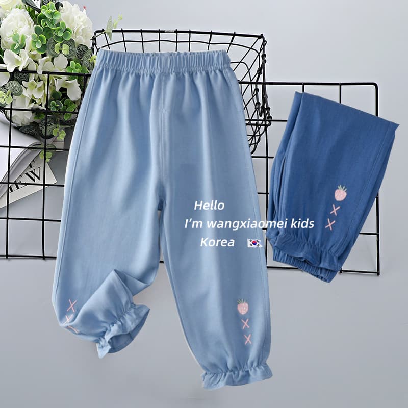 2026 Summer Mosquito-Repellent Pants for Girls, Thin and Breathable Casual Tencel Denim Baby Children's Long Pants