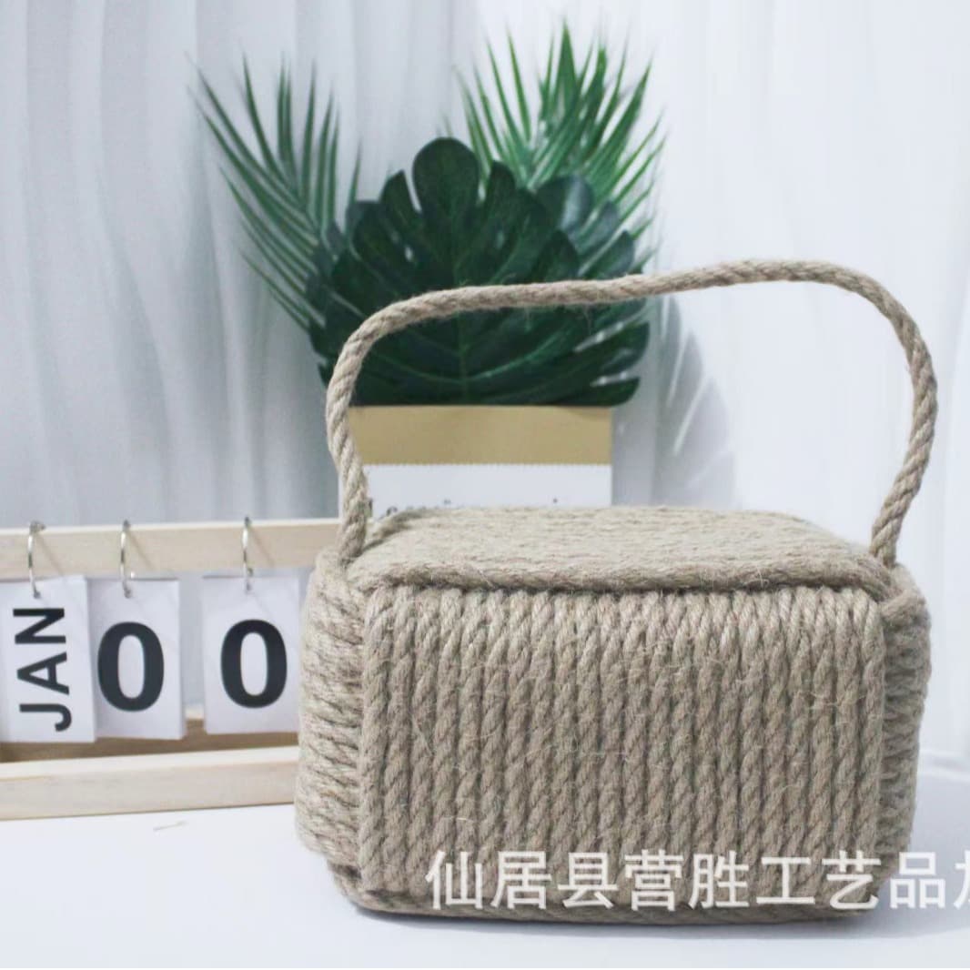 Cotton and linen rope doorstops, rectangular and cuboid doorstops, windproof doorstops, doorstops, home decorations, handicrafts.