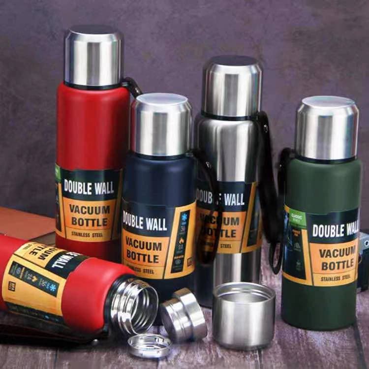 All-steel cover thermos cup large capacity double-layer 304 stainless steel sports outdoor portable vacuum thermos kettle with engraving