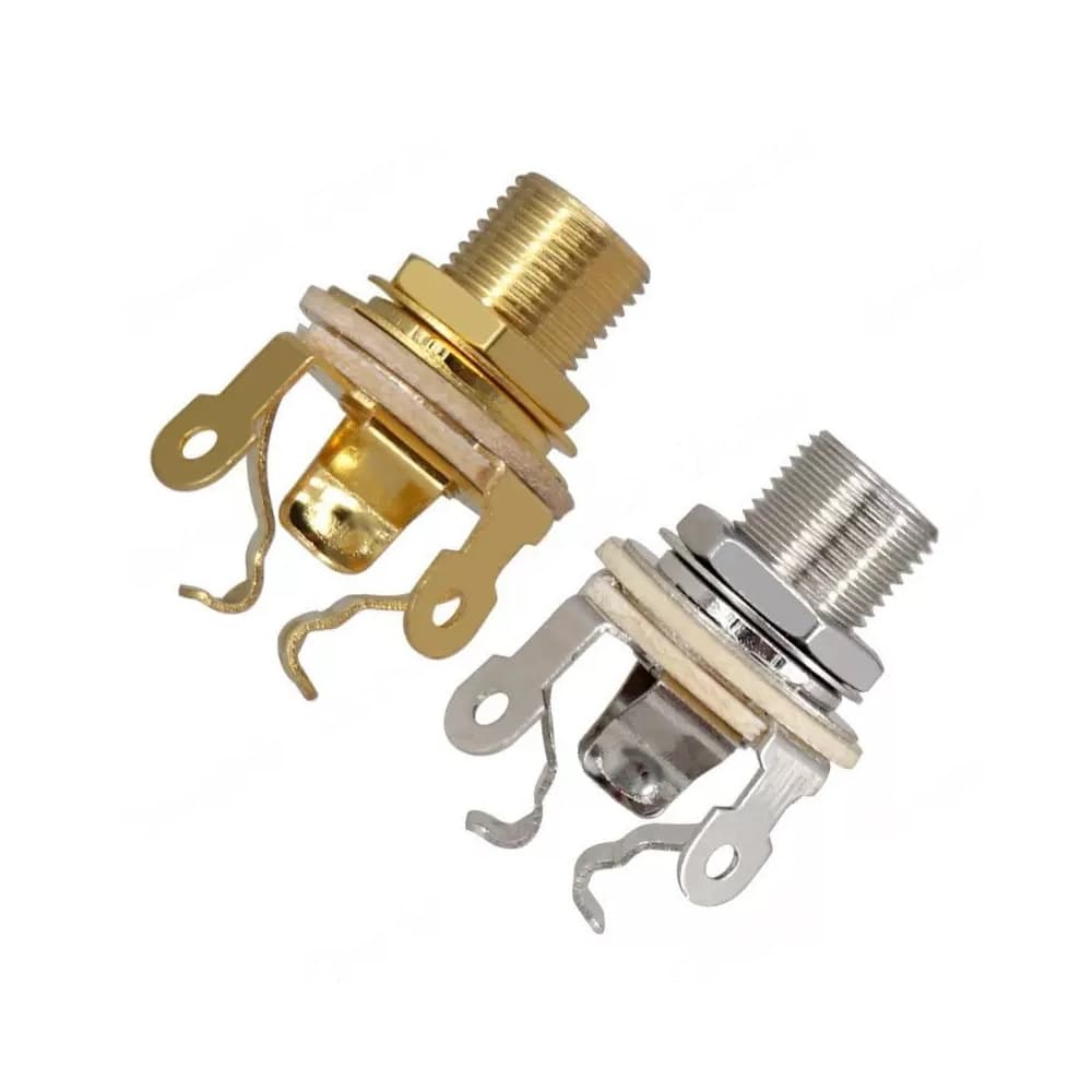 Brass Multi-Point Pickup Mono Bass Guitar Jack Output Socket Interface