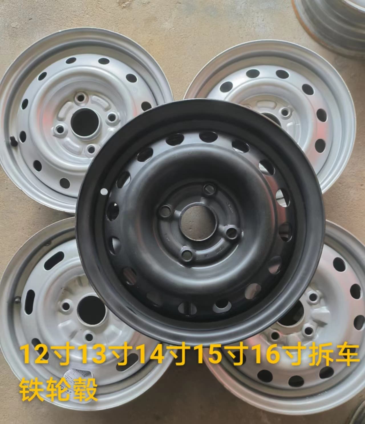 Used Car Wheel Hub Steel Rim Aluminum Alloy Wheel 12 13 14 15 16 Inch Full Size Rim