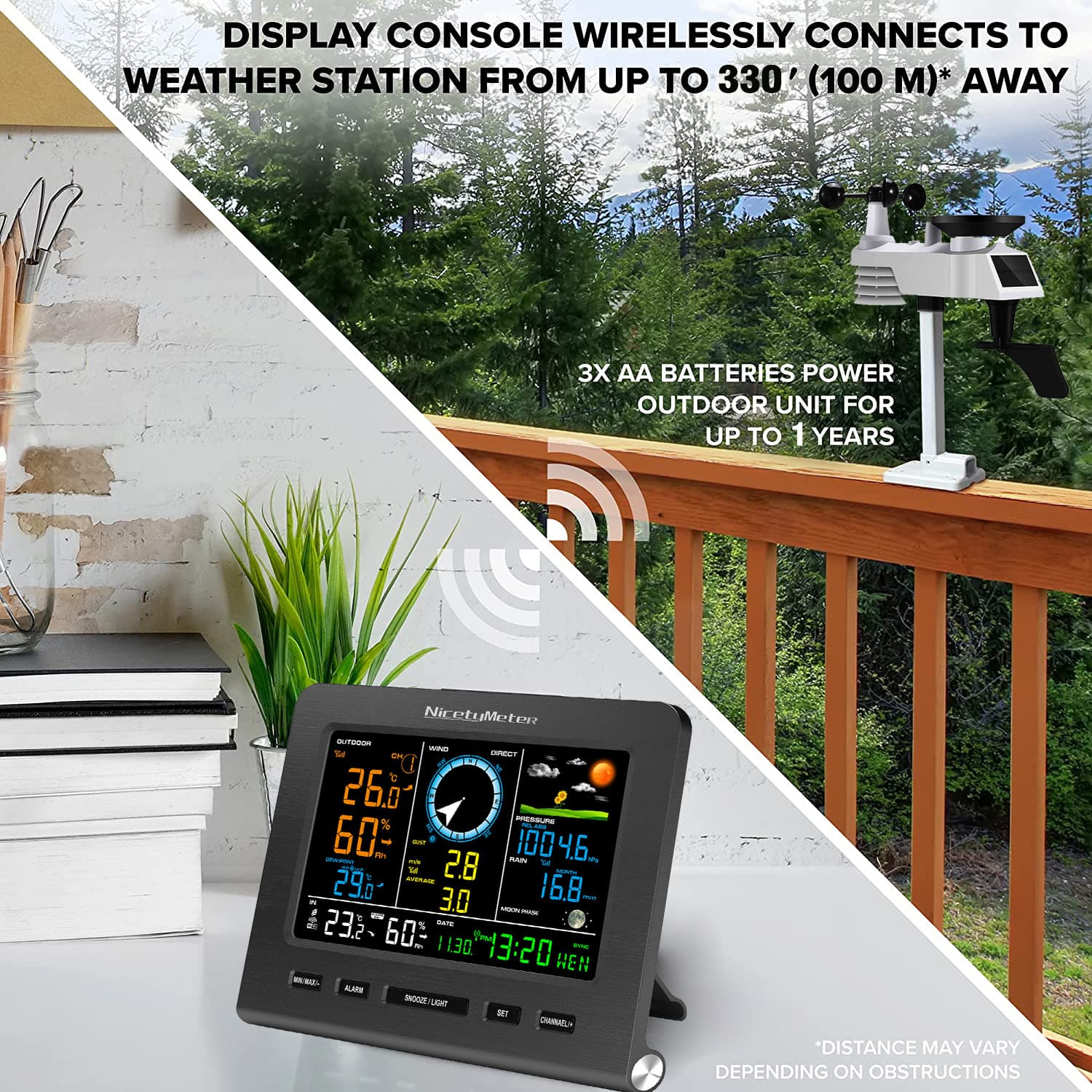 Wireless Weather Station | Wind/Rain/Dual Temp & Humidity Real-Time Monitoring Weather Forecast Cross-Border Hot-Selling Smart
