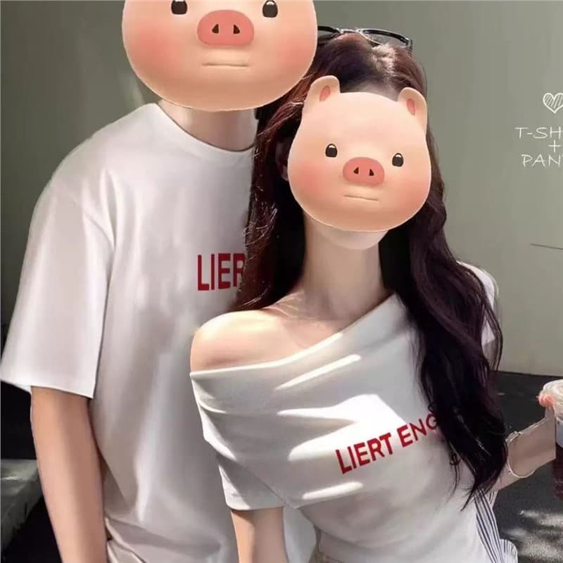 Extremely Stylish Unique 2025 Summer Couple Outfits with Design Sense, Hot Girl Outfit Versatile Off-Shoulder Asymmetric Short Sleeve T-Shirt Women