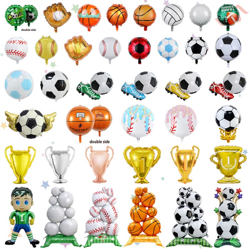 World Cup Black and White Football Rugby Aluminum Film Balloon Sports Kids Birthday Party Decoration Balloons