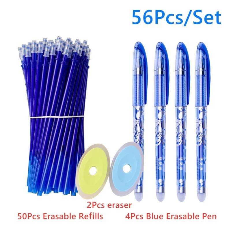 Erasable pen set, erasable gel pen, needle tip, hot rubable, easy to erase pen, high temperature disappearing blue pen, factory direct sale