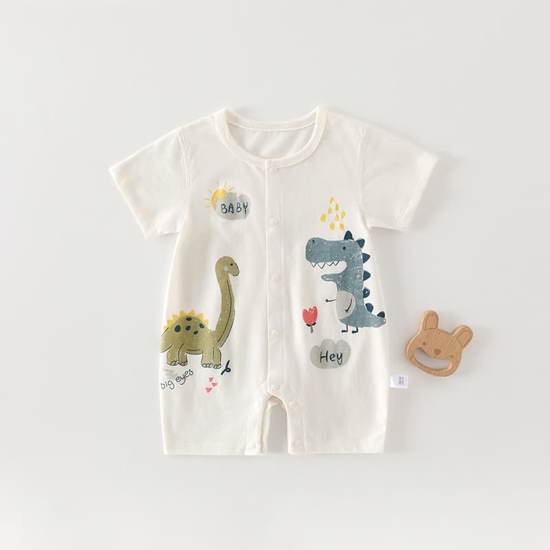 Summer Baby Short-Sleeve One-Piece A-Class Pure Cotton Unisex Baby Crawl Wear, Newborn Clothing, Infant Summer Clothes