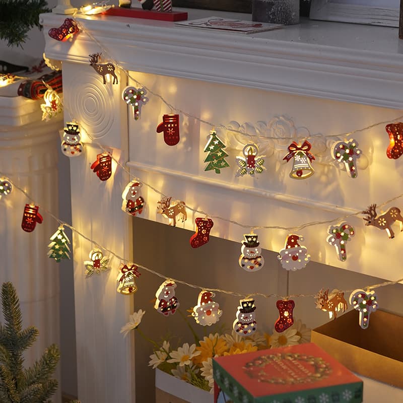 Santa Claus LED String Lights Christmas Decorative Lights Iron Art Christmas Tree Light String