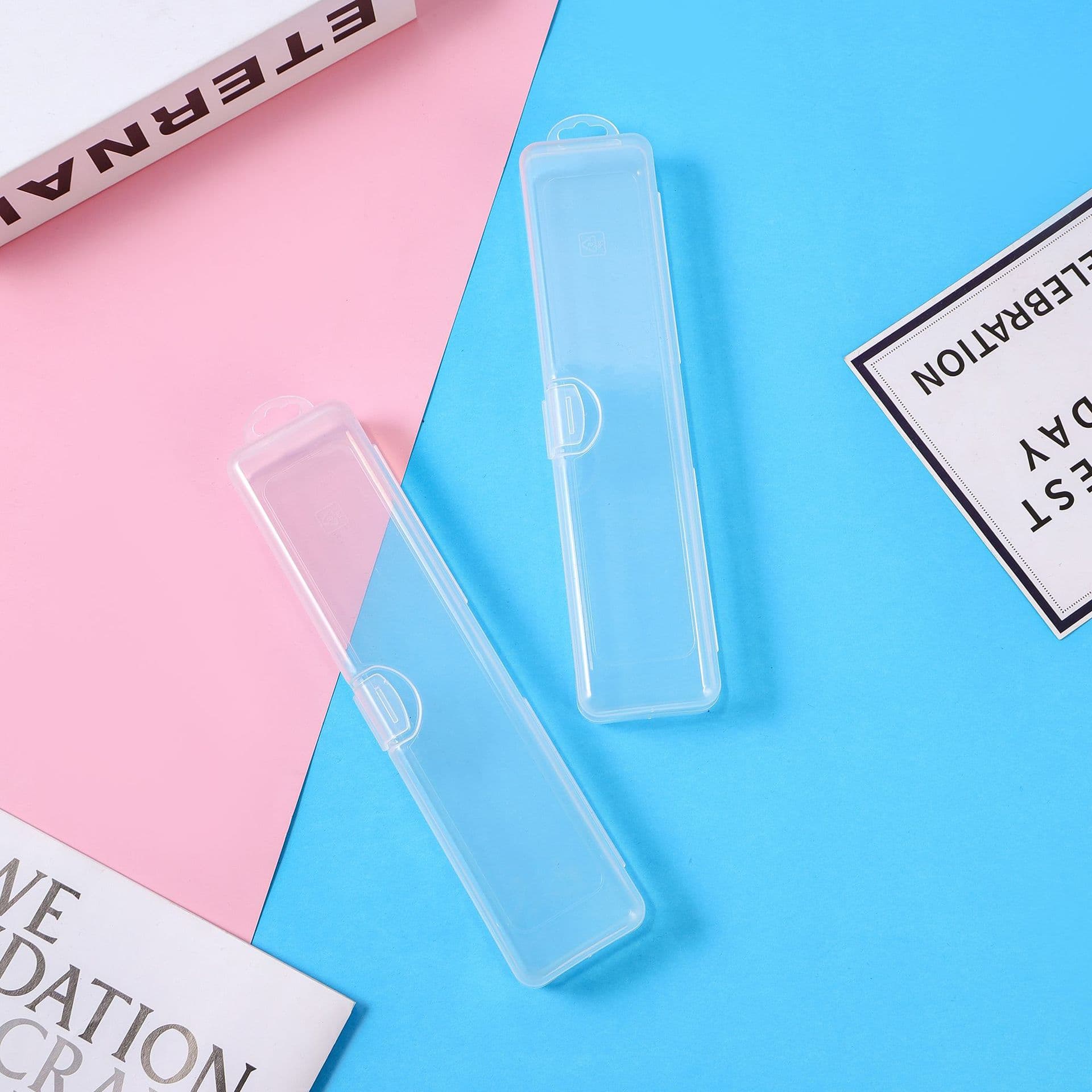 Portable Transparent Single-Person Cutlery Case for On-the-Go Use, Simple and Dustproof Design