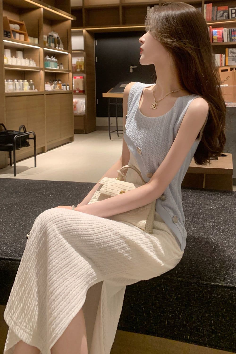 Chanel-style summer new women's dress, elegant and unique design vest dress