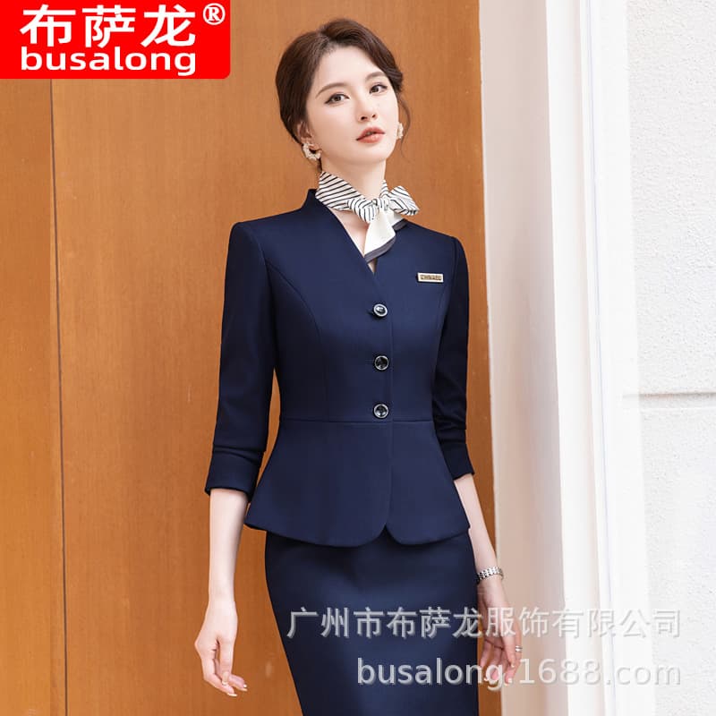 2025 Autumn New Style Busalong Women's Long-Sleeved Professional Suit and Trousers Formal Work Suit 3099