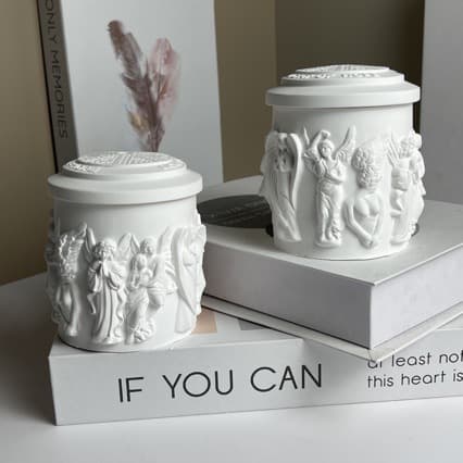 Statue relief candle empty cup plaster aromatherapy candle cup fragrance handmade decorative ornament empty cup direct supply from the manufacturer