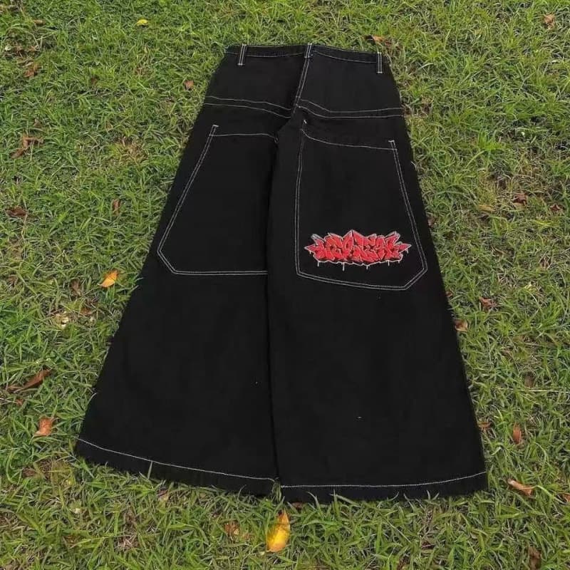 This year’s hot classic retro Y2K loose letter jeans high street casual punk style wide-leg men’s pants