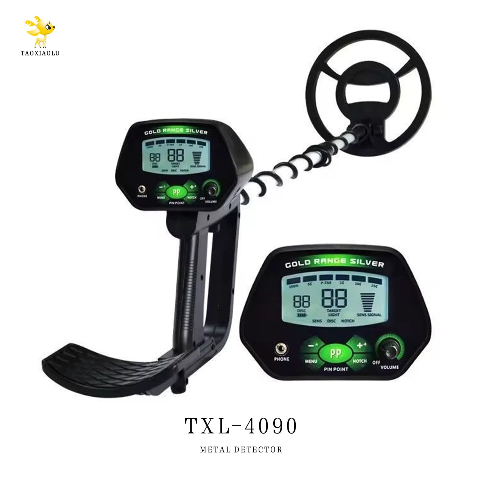 MD4090 Underground Metal Detector Treasure Hunting for Gold, Silver, Copper Coins Archaeological Detector Deep Search Upgrade