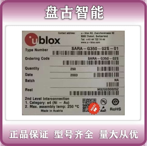 U-BLOX (Switzerland) SARA-G350-02S-00 RF Transceiver 2G GPRS, GSM (Price Negotiable)