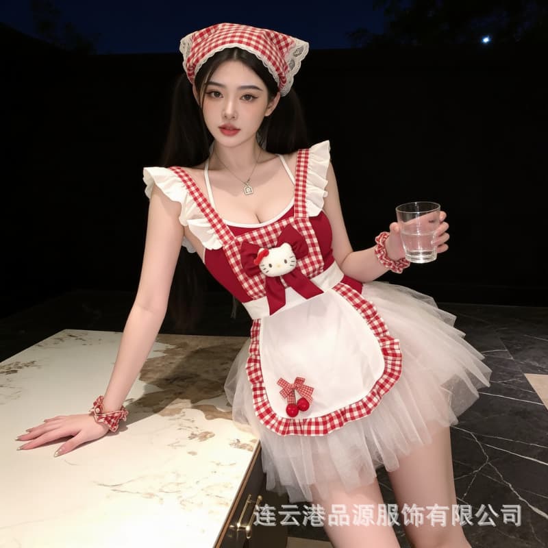 Sexy Lingerie Cute Cat Maid Costume Halloween Role Play Pure Desire Small Chest QQNY Temptation Set