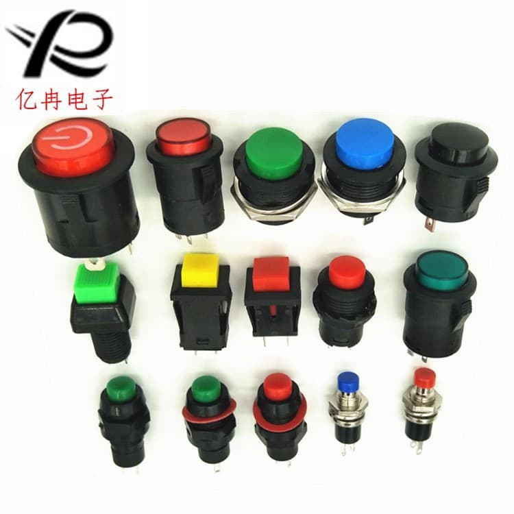 Factory Direct Push Button Switch PBS3-6AD, Children's Car Switch, Self-Locking Reset with Light, 12V, 24mm Hole