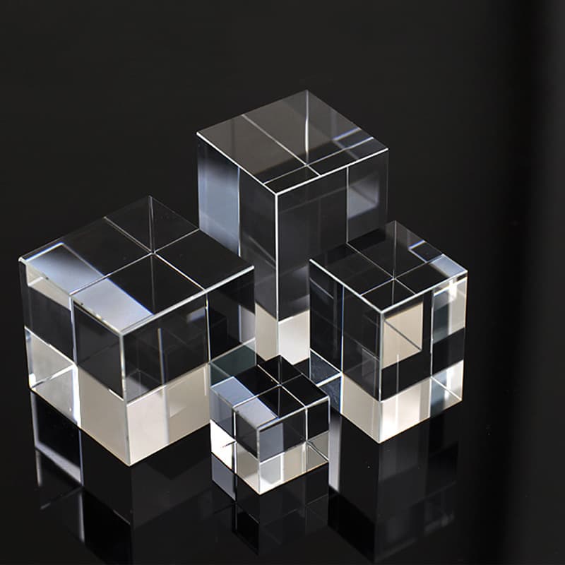 Foreign Trade Cross-border Transparent K9 Crystal Cube Glass Ornament Base Holder Engraving 3D Laser Inner Carving Material