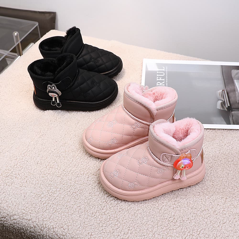 2025 Winter New Warm Children's Cotton Boots, Unisex Short Tube Kids Snow Boots, Medium and Small Children's Cotton Shoes 5015