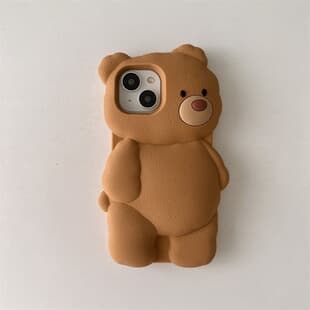 Cartoon 3D Barcelona Bear iPhone 14/13 Compatible 12 Apple 16/15 PROMAX Phone Case Shockproof Cover