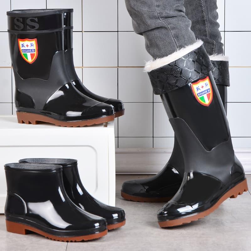 New Outdoor Labor Protection Rain Boots High/Mid Calf Anti-slip Kitchen Rubber Shoes Water Boots