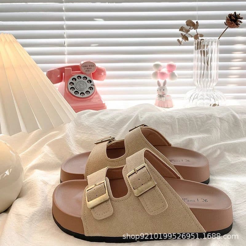 Dopamine Birkenstock Slippers for Women Spring and Summer Outer Wear 2025 New Fashion Sandals Thick-Soled Lazy Slip-On Sandals