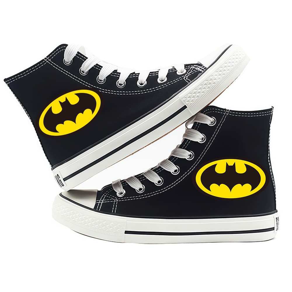 Cross-border foreign trade Batman printed canvas shoes student sneakers fashion cartoon couple men and women casual high-top shoes