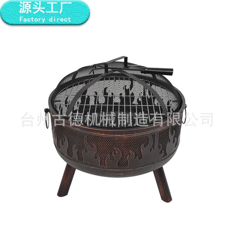 Outdoor camping homestay bonfire basin, round courtyard barbecue fire basin, new multi-functional heating basin for farmhouses