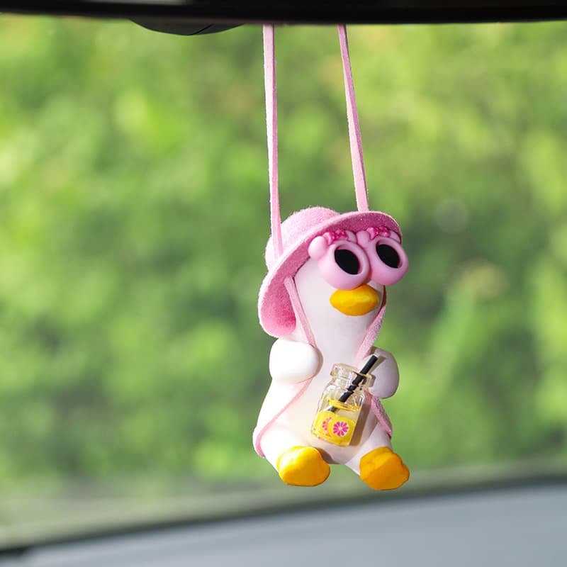 Car Swing Duck Pendant, Export Car Rearview Mirror Pendant, Creative Little Duck Car Pendant