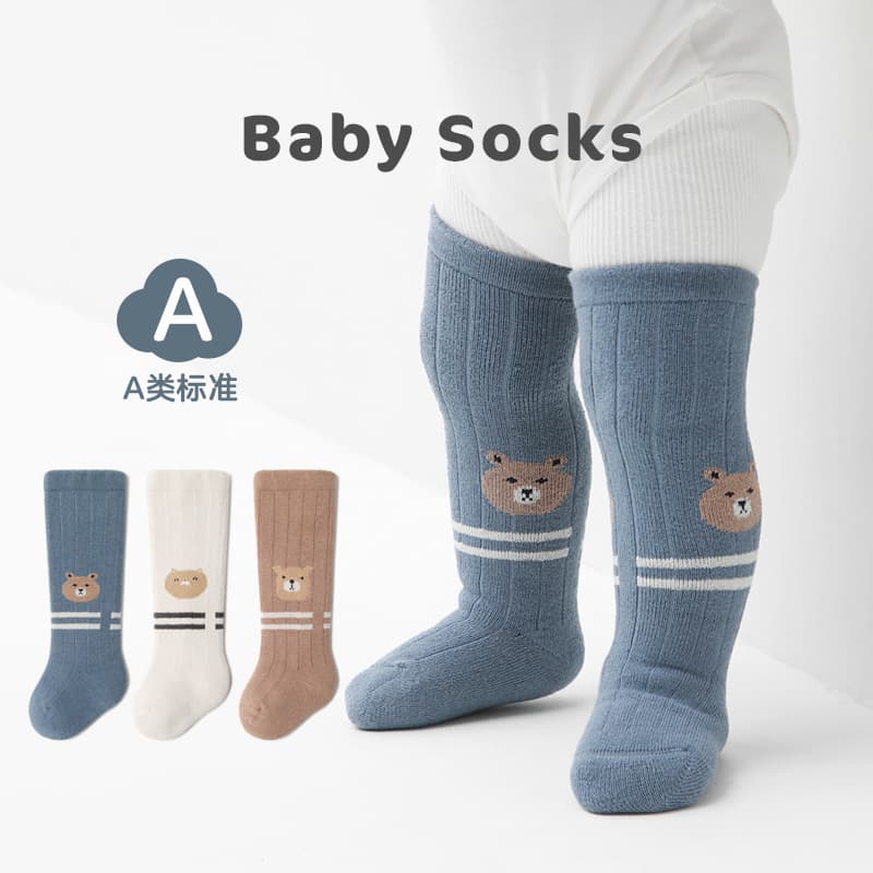 2022 winter new newborn baby socks, loose-knotted and leg-restricting cotton socks, newborn infants and toddlers, tall socks