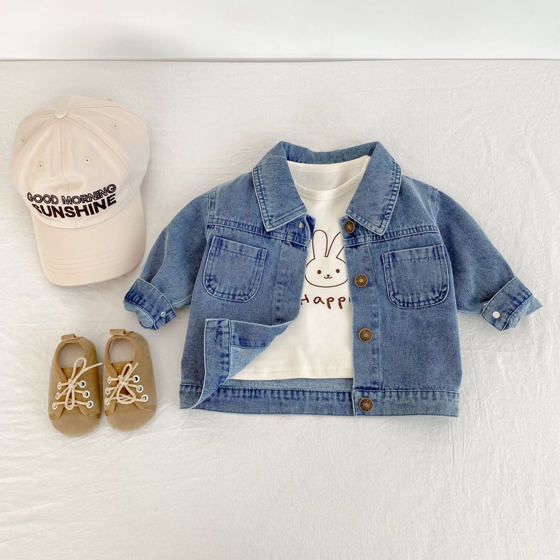 2026 new autumn denim jackets, casual and fashionable denim tops for boys and girls, trendy denim lapel cardigans