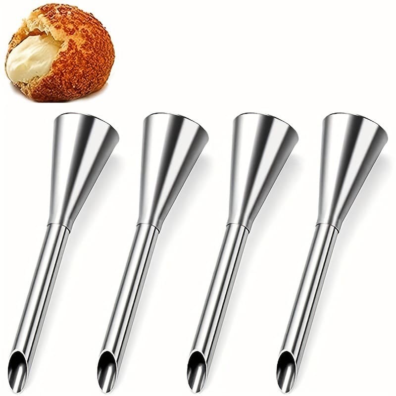 4pcs Stainless Steel Cream Icing Piping Nozzle Tips - Long P
