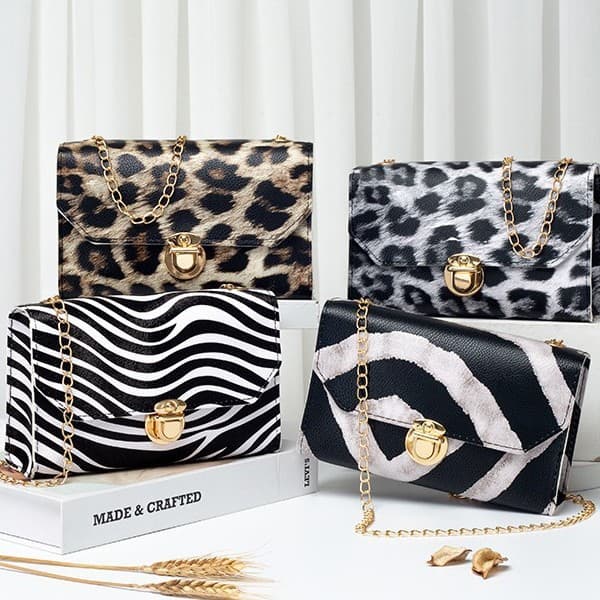 2025 European and American cross-border fashion new retro leopard print shoulder bag snake print personalized shoulder bag