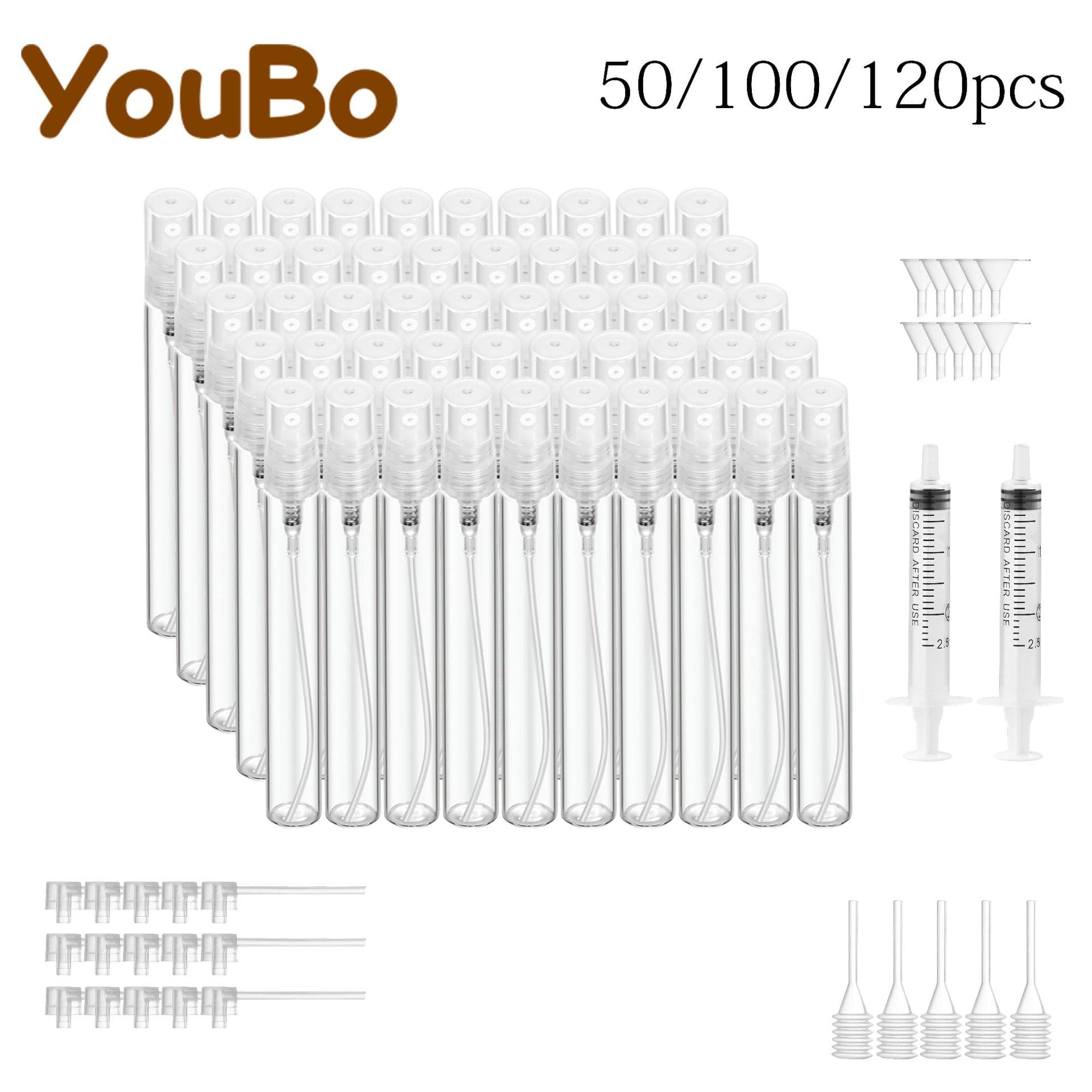 Transparent Glass Spray Bottles 2ml 3ml 5ml 10ml Perfume Sample Box Sub-bottling Bottles Cosmetic Packaging