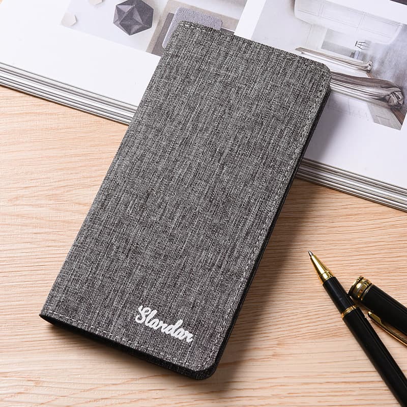 Long Canvas Wallet for Men Ultra-Thin Foldable Simple Retro Cloth Student Trendy Brand Internet Famous Money Clip Chinese Origin