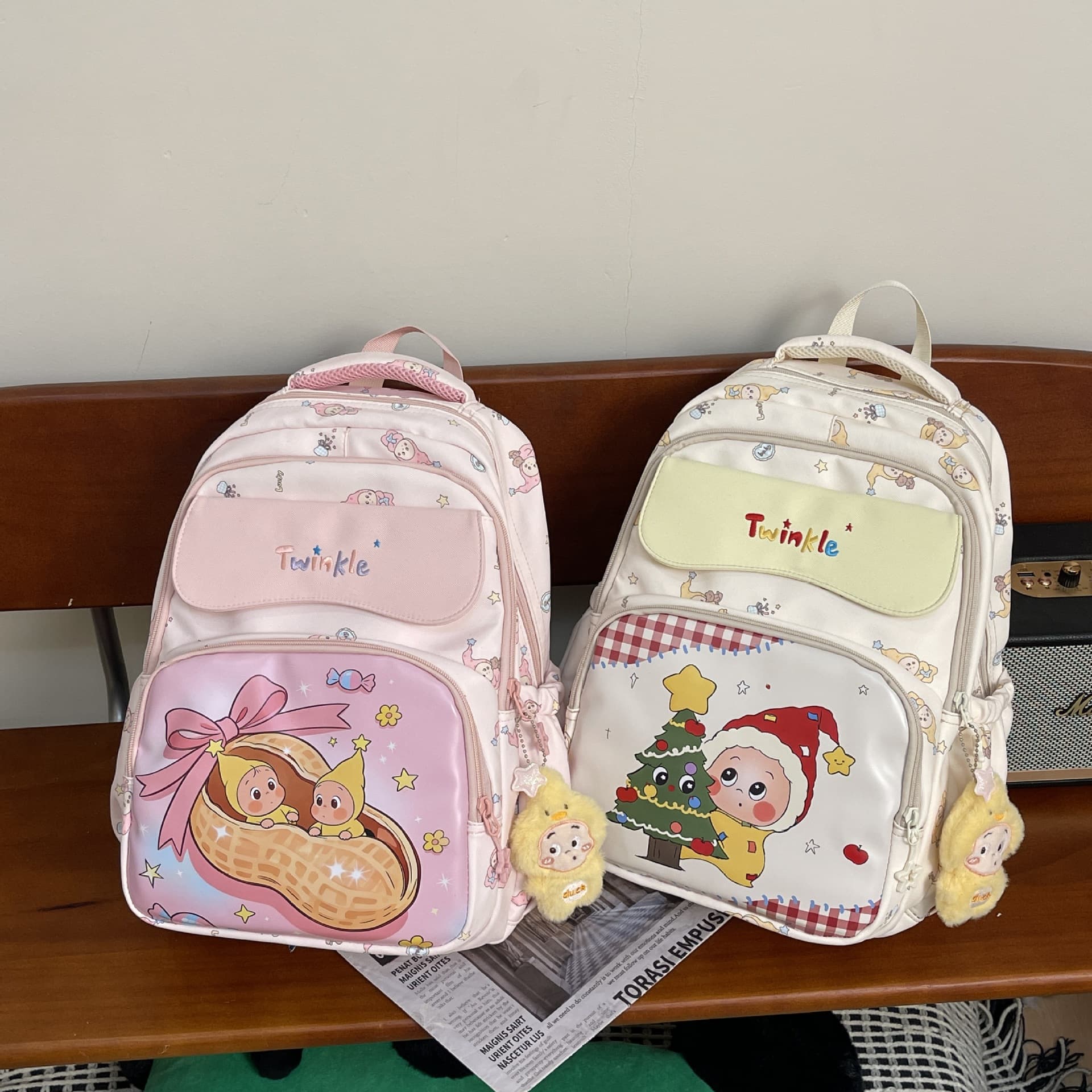 Kids Backpack Cute Bunny Cartoon School Bag Student Backpack Kindergarten Girls Double Shoulder Bag