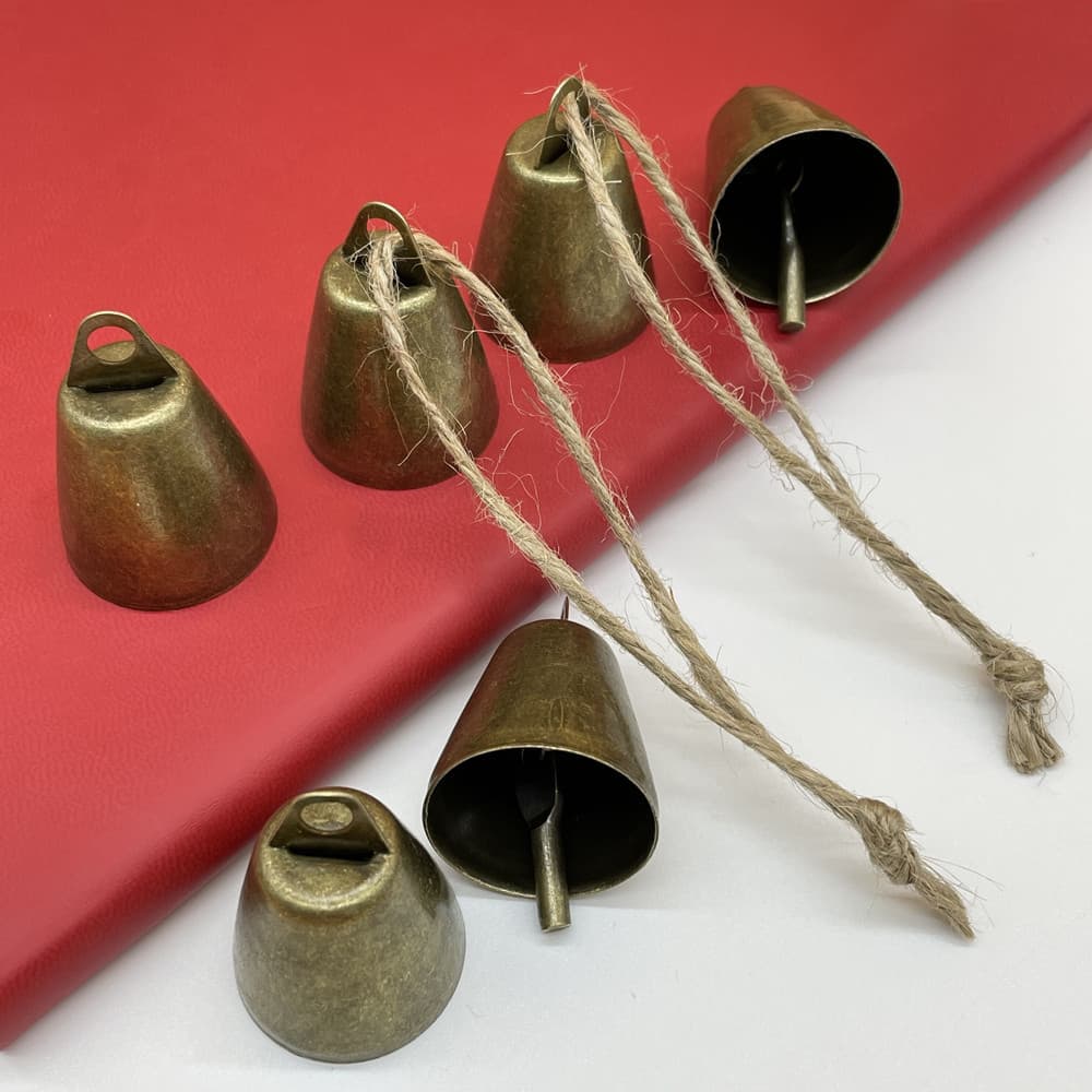 Christmas Open Bell Pendant Vintage Bronze Wind Chime Metal Decorative Small Bell DIY Accessories