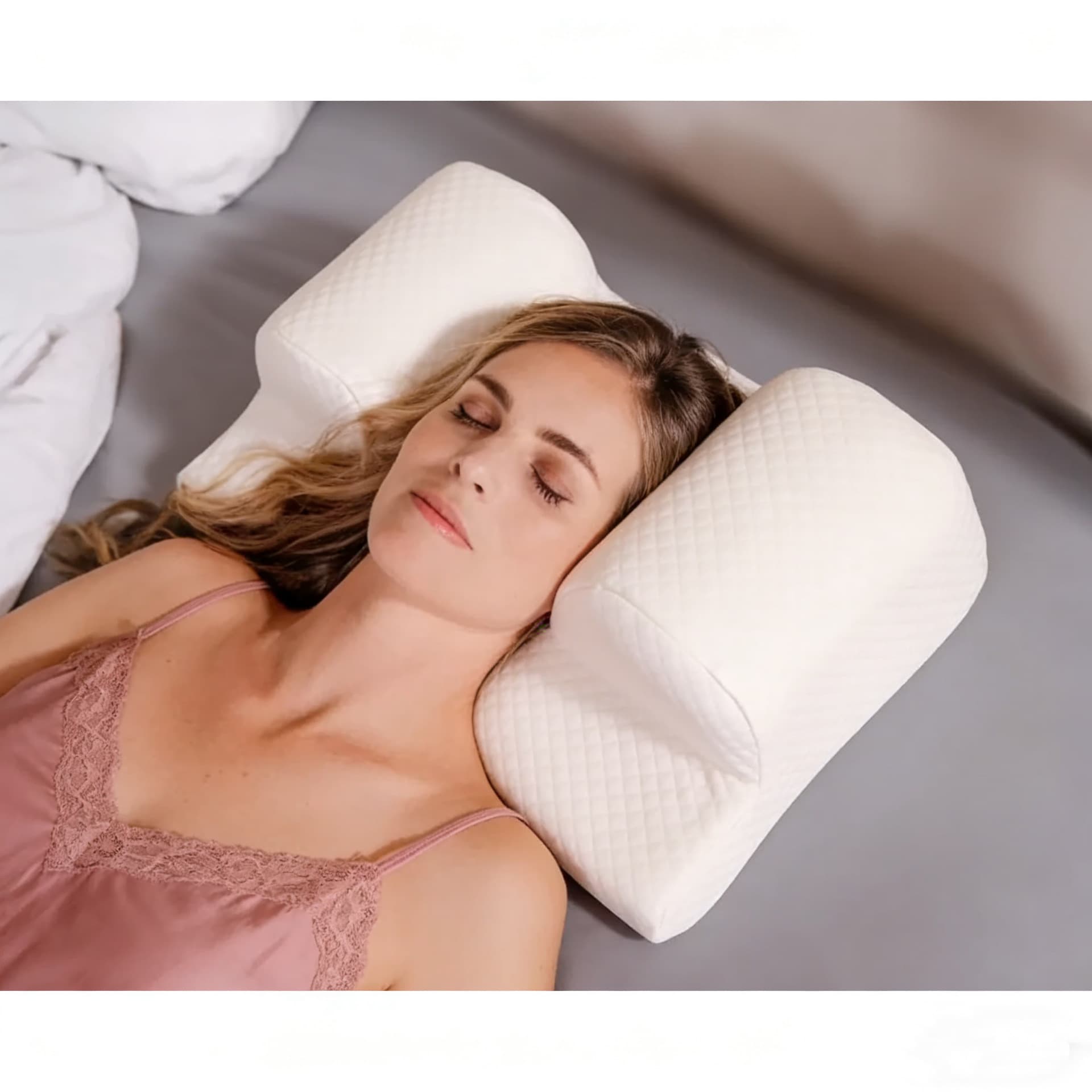 Anti-side sleeping correction fixed sleeping position pillow, post-surgery anti-rollover side sleep cervical pillow, memory foam back sleep pillow