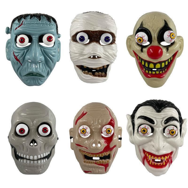 Halloween Horror Full Face Mask for Murder Mystery Games Escape Rooms Haunted Houses Ghost Face Mask Prop Evil Ghost Zombie Mask